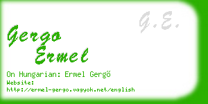 gergo ermel business card